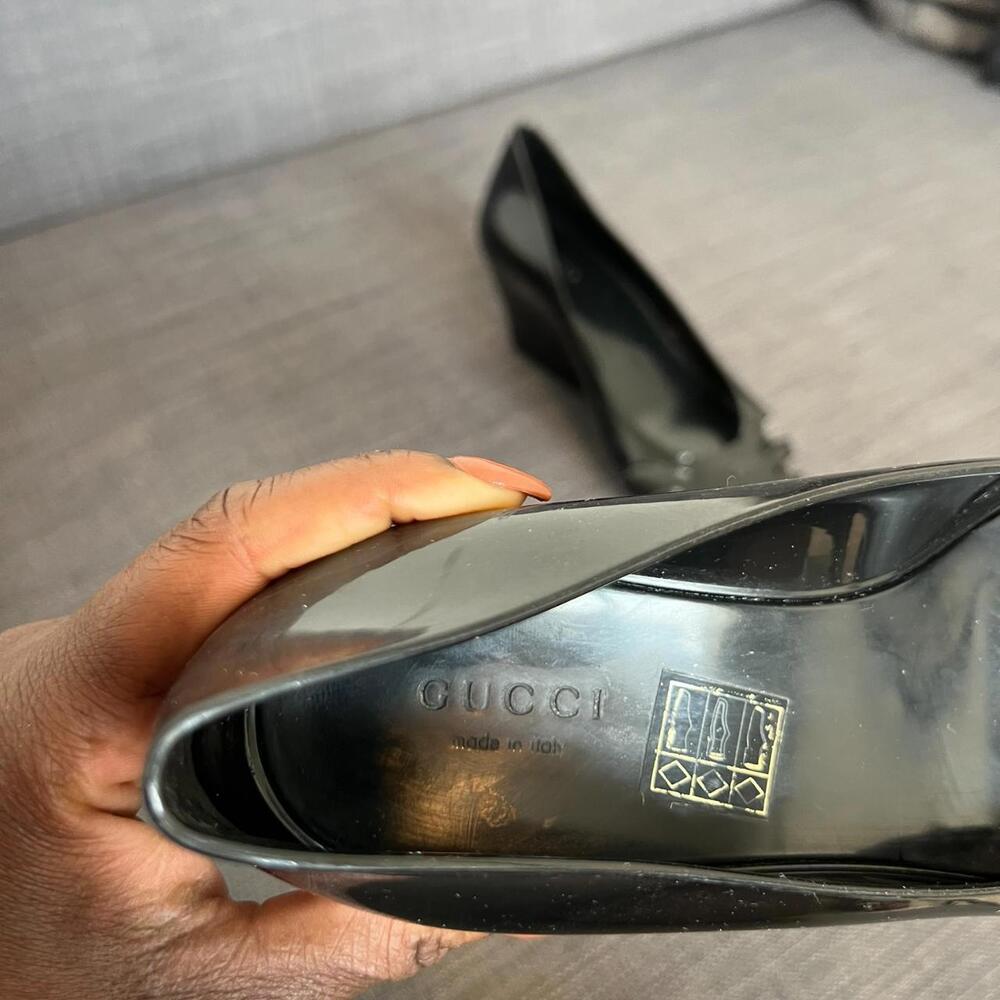 Vintage Gucci Black Jelly Wedge - Picture 3 of 8